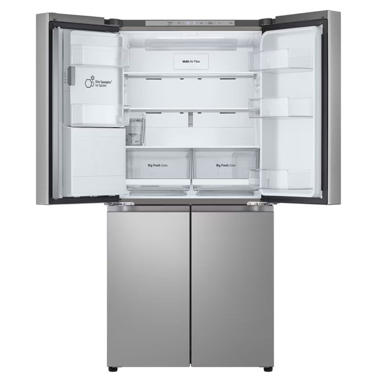 LG NatureFRESH 506 Litre 4 Door American Fridge Freezer - Prime Silver