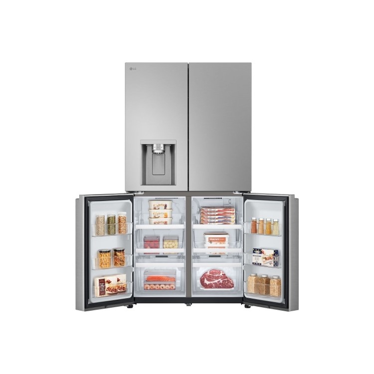 LG NatureFRESH 637 Litre Four Door American Fridge Freezer - Prime Silver