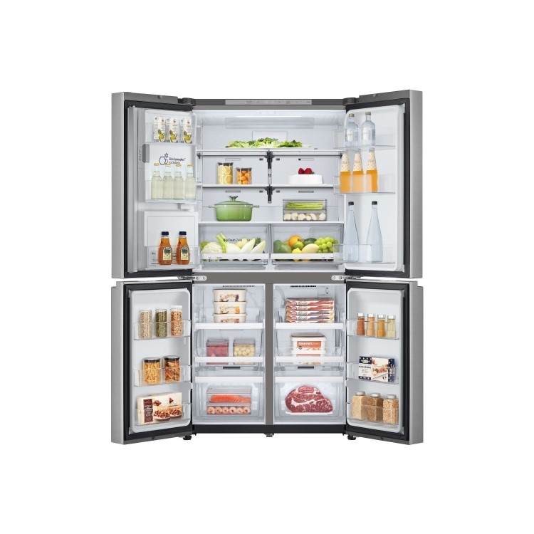 LG NatureFRESH 637 Litre Four Door American Fridge Freezer - Prime Silver