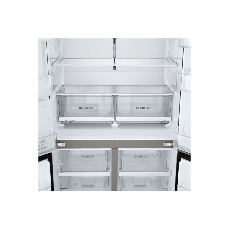 LG NatureFRESH 637 Litre Four Door American Fridge Freezer - Prime Silver