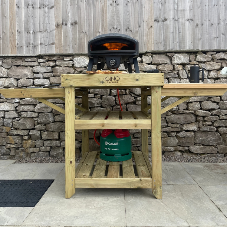 Extendable Wooden Pizza Oven Table - Gino D'Acampo