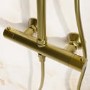 Brushed Brass Round Gooseneck Thermostatic Bar Shower Set with Hand Shower & Slide Rail Kit - Grace