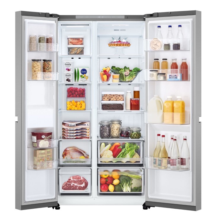 LG NatureFRESH 664 Litre Side-By-Side American Fridge Freezer - Prime Silver