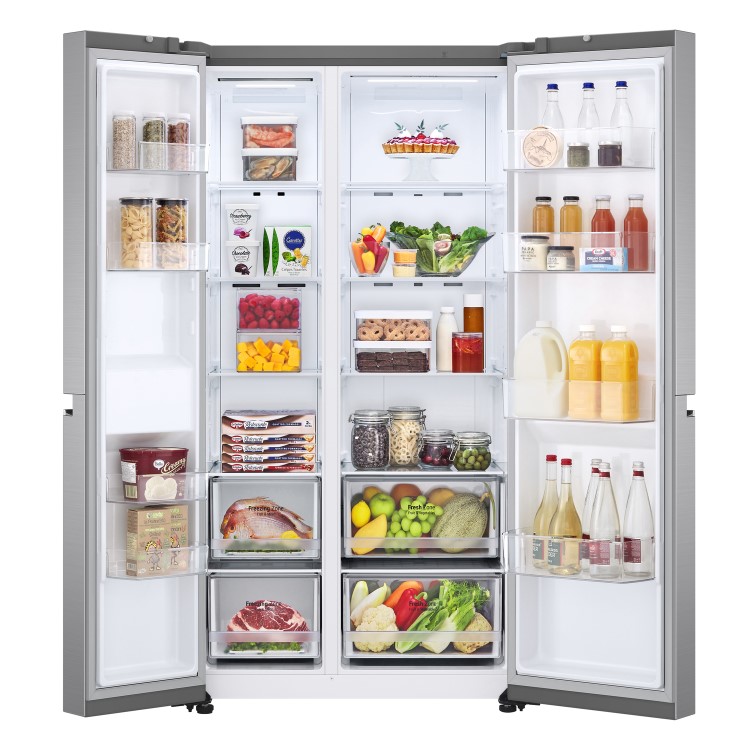 Refurbished LG NatureFRESH GSBV70PZTL 655 Litre Frost Free American Fridge Freezer Shiny Steel