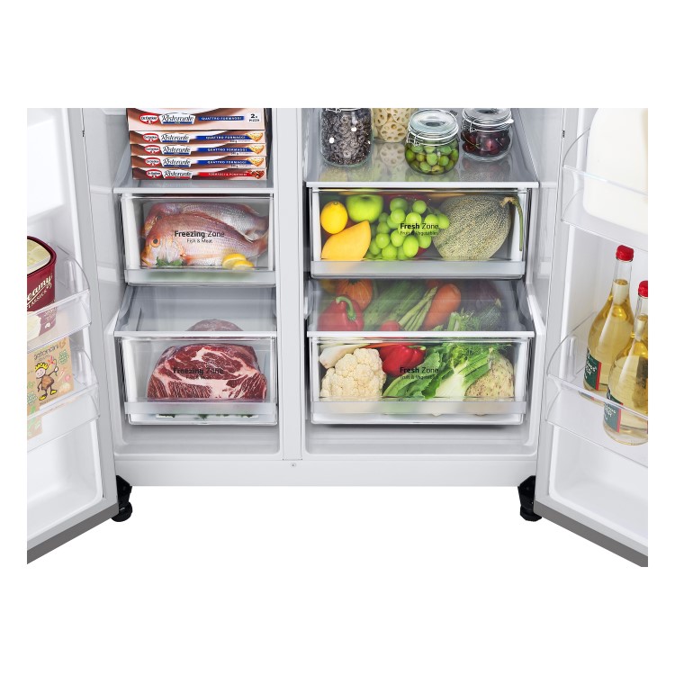 Refurbished LG NatureFRESH GSBV70PZTL 655 Litre Frost Free American Fridge Freezer Shiny Steel