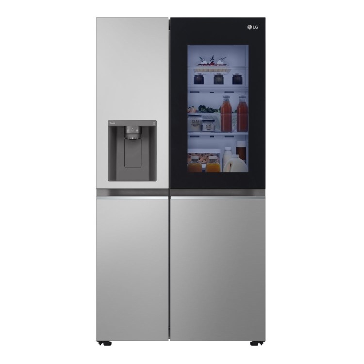 LG InstaView 635 Litre Side-By-Side American Fridge Freezer - Prime Silver