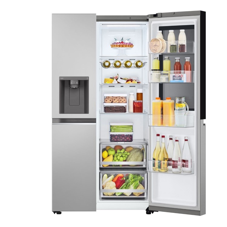 LG InstaView 635 Litre Side-By-Side American Fridge Freezer - Prime Silver