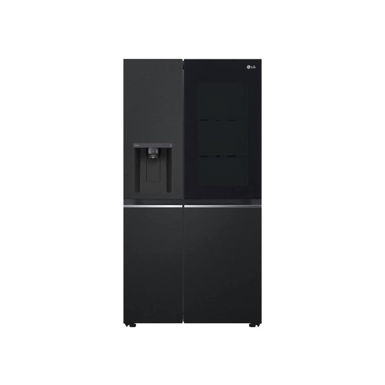 Refurbished LG InstaView GSGV81EPLD Freestanding 635 Litre Frost Free American Fridge Freezer Black