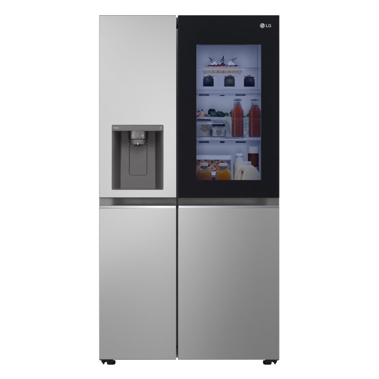 Refurbished LG InstaView GSGV81PYLL 635 Litre Frost Free American Fridge Freezer Prime Silver