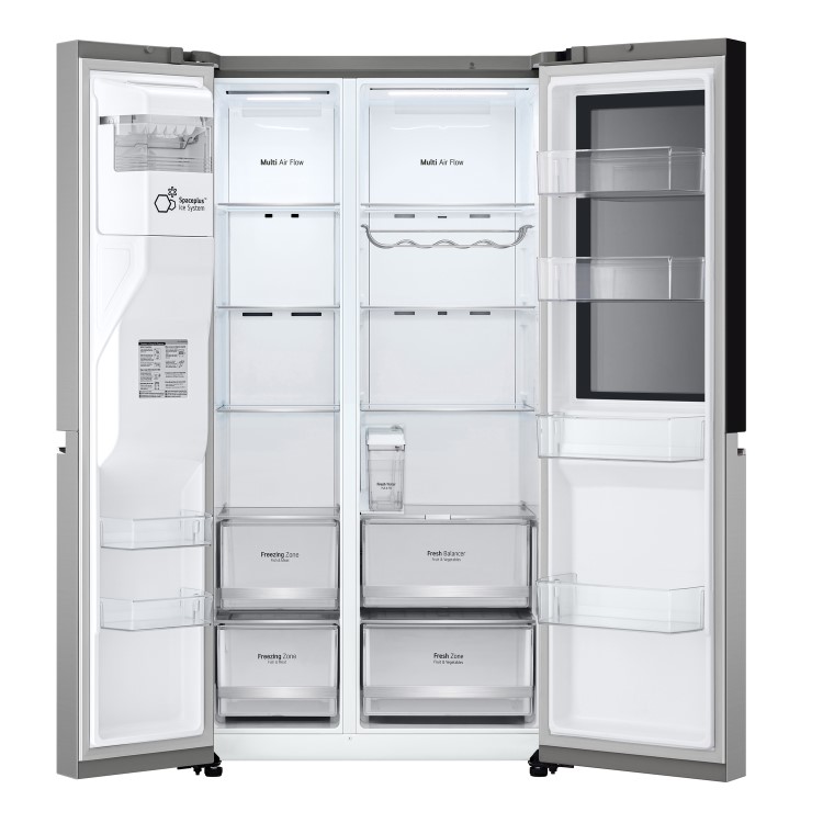 Refurbished LG InstaView GSGV81PYLL 635 Litre Frost Free American Fridge Freezer Prime Silver