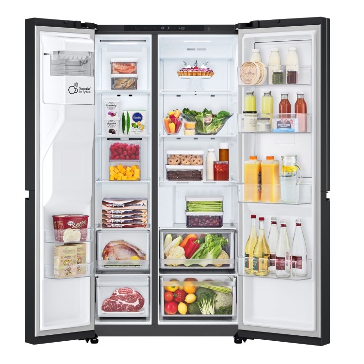 LG NatureFRESH 638 Litre Side-By-Side American Fridge Freezer - Matte Black