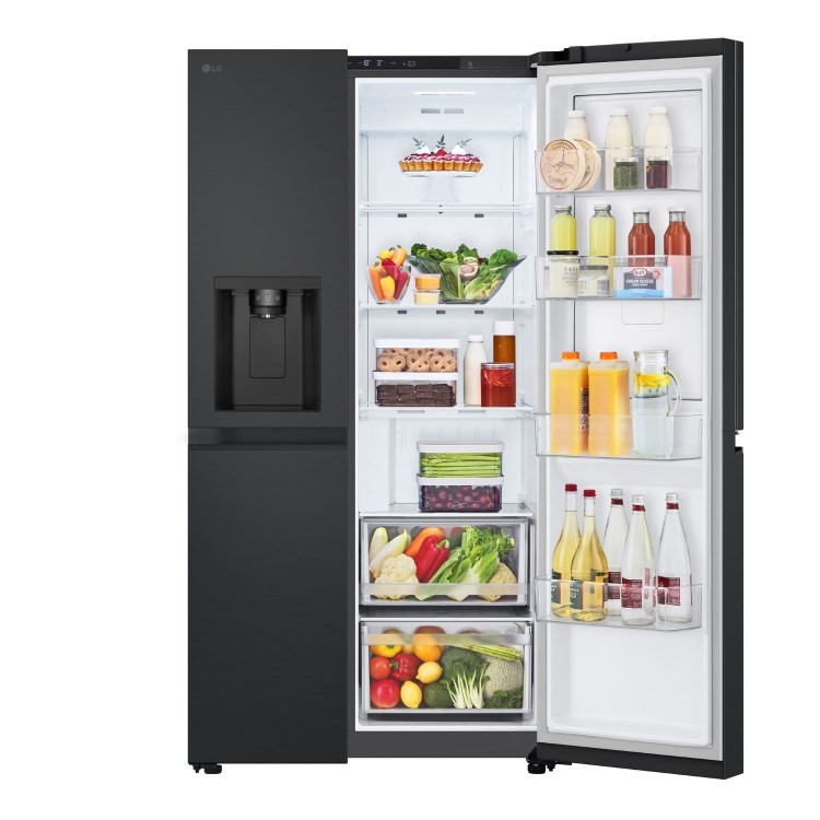 LG NatureFRESH 638 Litre Side-By-Side American Fridge Freezer - Matte Black