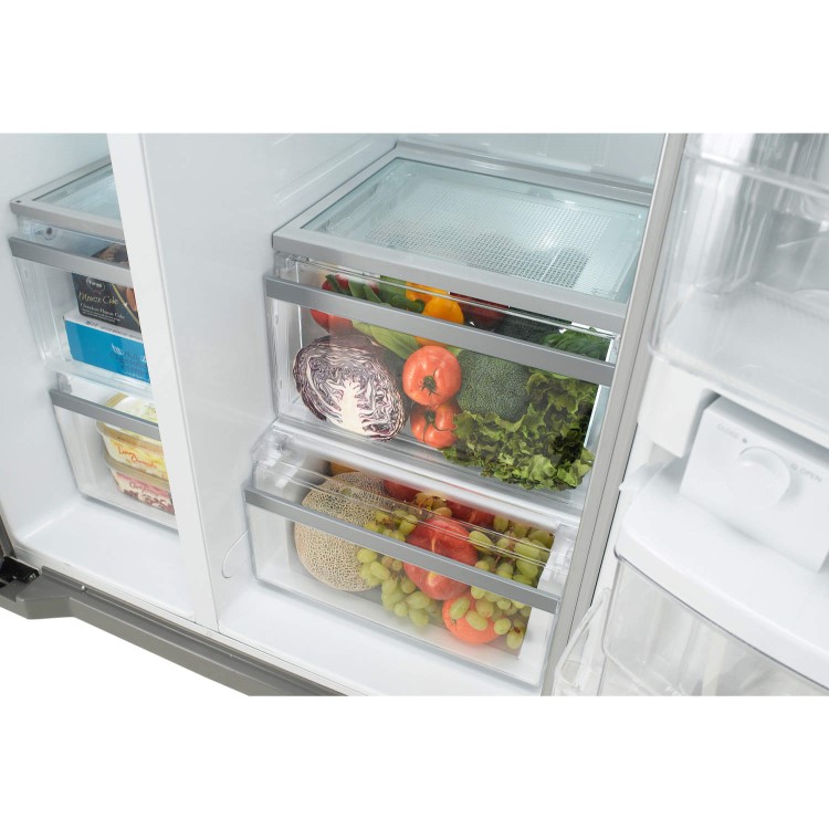 LG GSL325NSYV Basic American Fridge Freezer With Non-plumbed Ice and Water Dispenser Platinum Steel