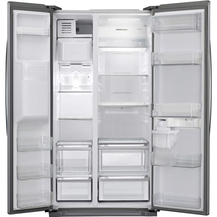 LG GSL325NSYV Basic American Fridge Freezer With Non-plumbed Ice and Water Dispenser Platinum Steel