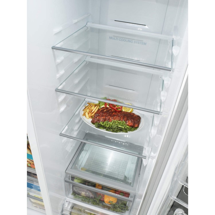 LG GSL325NSYV Basic American Fridge Freezer With Non-plumbed Ice and Water Dispenser Platinum Steel