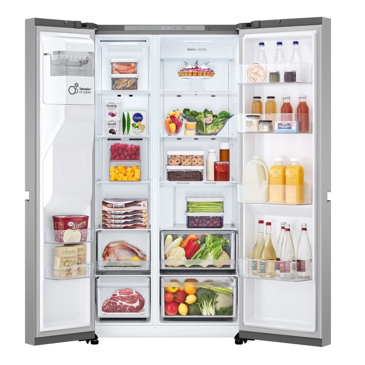 LG NatureFRESH 638 Litre Side-by-Side American Fridge Freezer - Silver