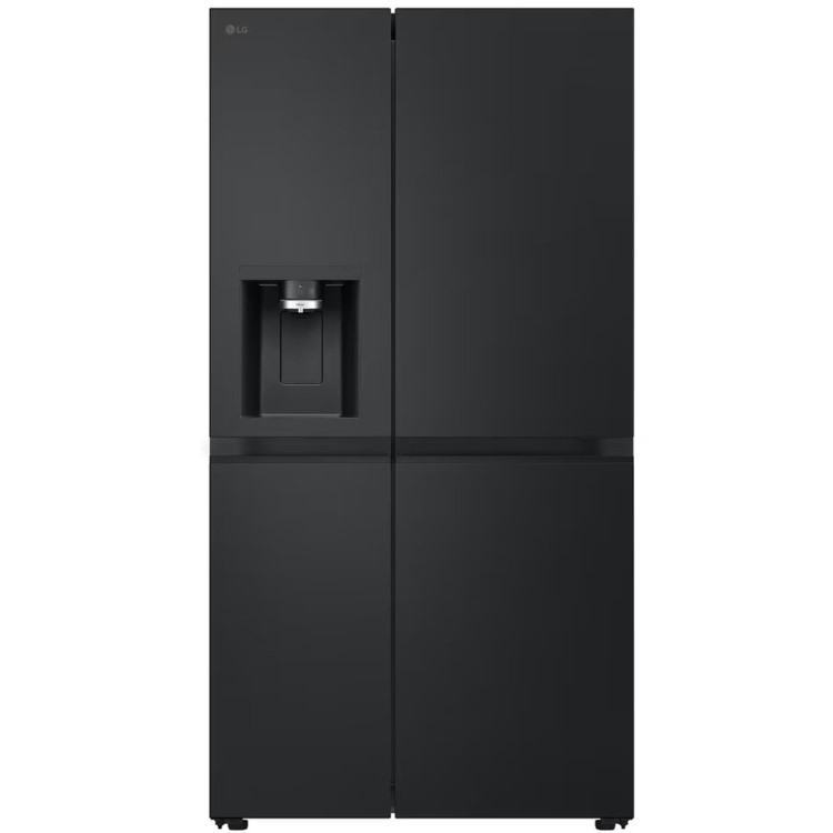 LG NatureFRESH 628 Litre Side By Side Freestanding Fridge Freezer - Essence Black Steel