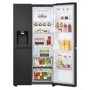 LG NatureFRESH 628 Litre Side By Side Freestanding Fridge Freezer - Essence Black Steel