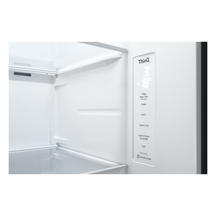 LG NatureFRESH 635 Litre Side-by-Side American Fridge Freezer - Stainless Steel