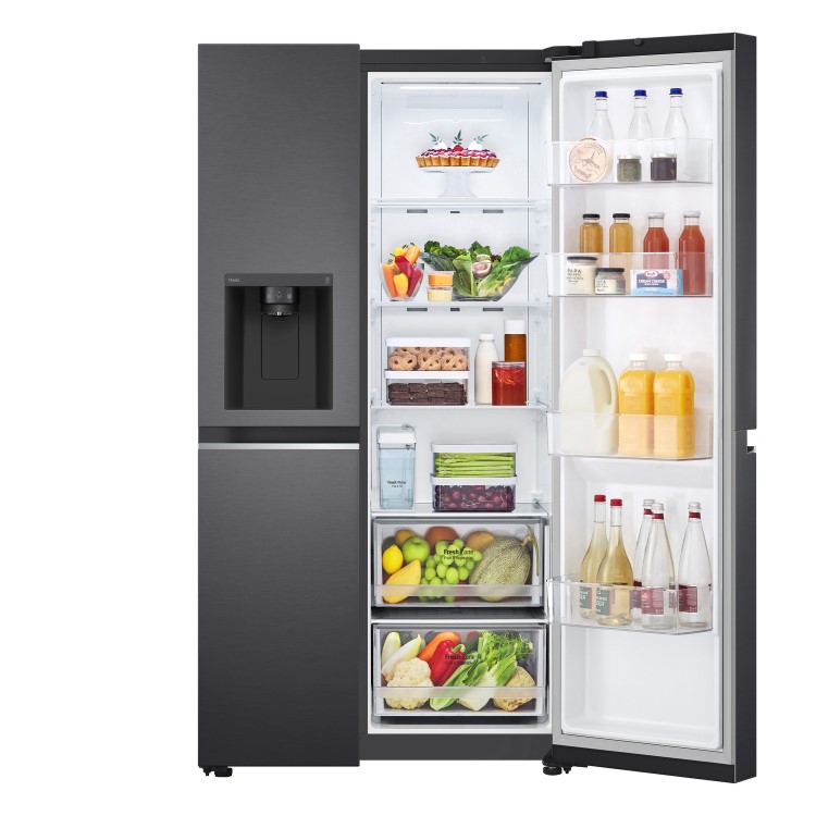 LG NatureFRESH 635 Litre Side-by-Side American Fridge Freezer - Matte Black