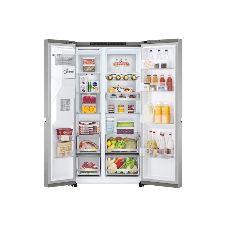 LG 635 Litre Side-By-Side American Fridge Freezer - Stainless steel