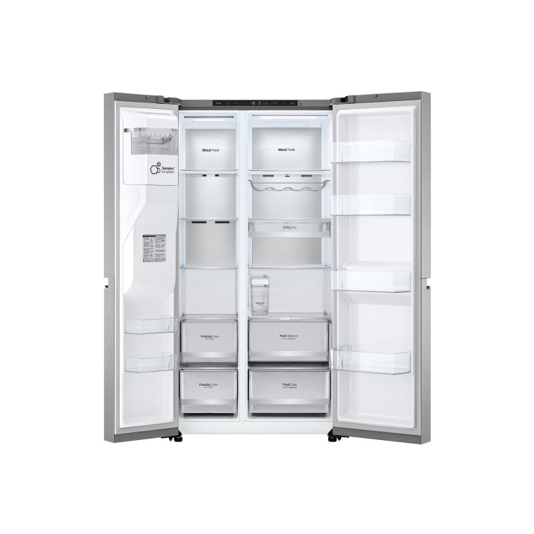 LG 635 Litre Side-By-Side American Fridge Freezer - Stainless steel