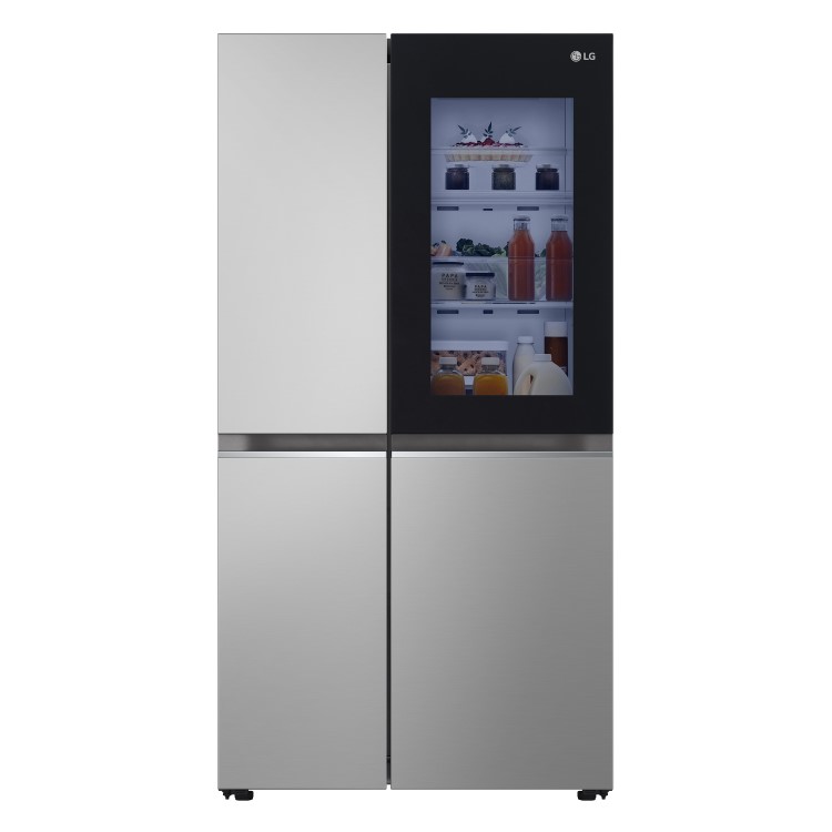 LG InstaView 655 Litre Side-by-Side American Fridge Freezer Prime - Silver