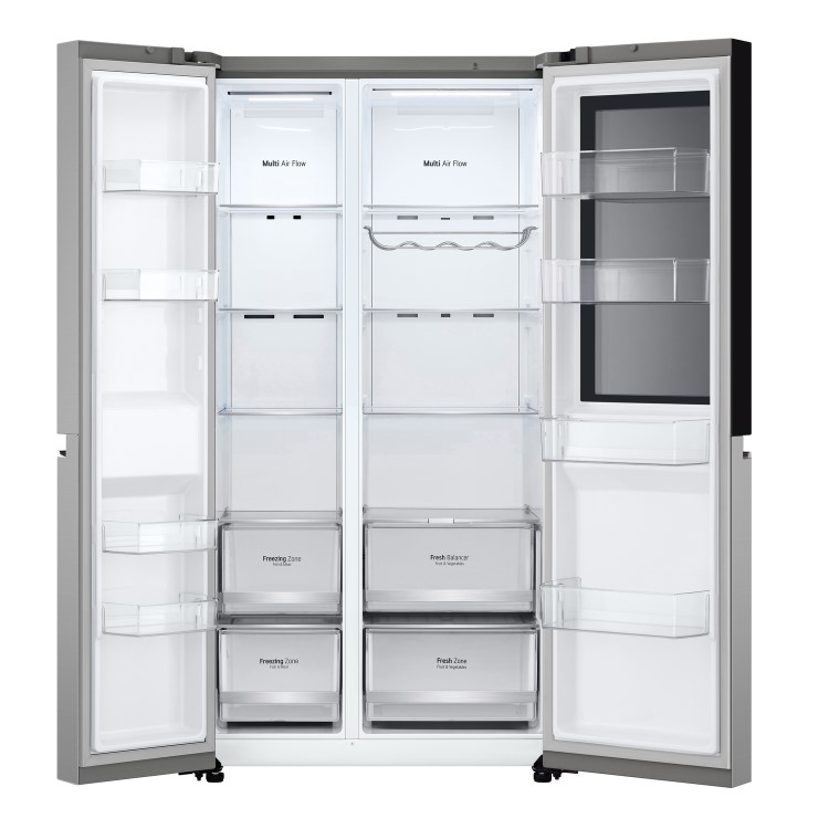 LG InstaView 655 Litre Side-by-Side American Fridge Freezer Prime - Silver