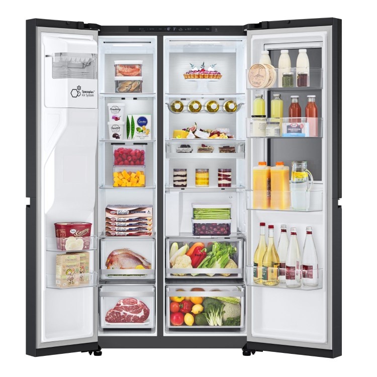 LG InstaView 628 Litre Side-By-Side American Fridge Freezer - Essence Black Steel