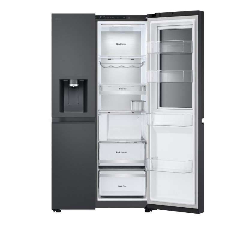 LG InstaView 628 Litre Side-By-Side American Fridge Freezer - Essence Black Steel