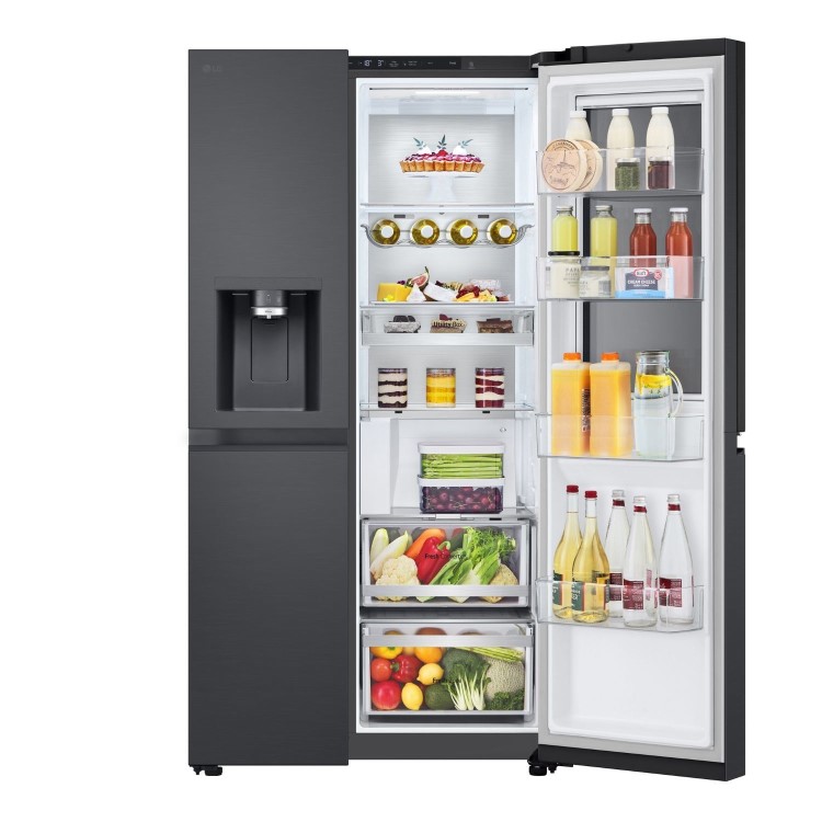 LG InstaView 628 Litre Side-By-Side American Fridge Freezer - Essence Black Steel