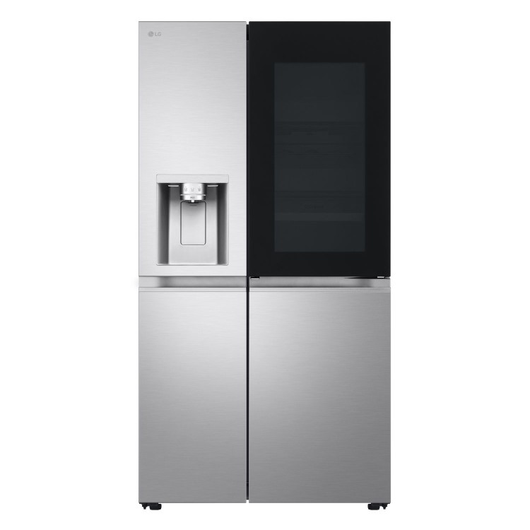 LG InstaView 628 Litre Side-By-Side American Fridge Freezer - Brushed Steel