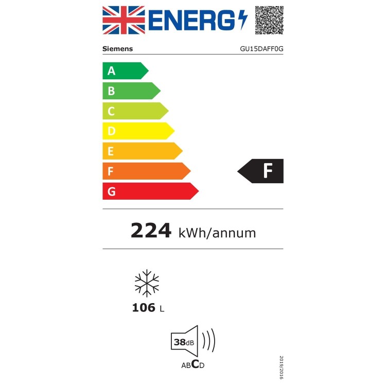 Siemens 98 Litre Under Counter Integrated Freezer