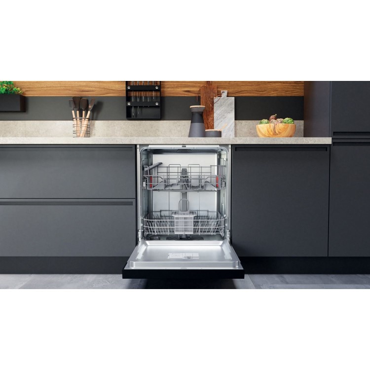 Hotpoint Semi-Integrated Dishwasher - Black, Quick Wash