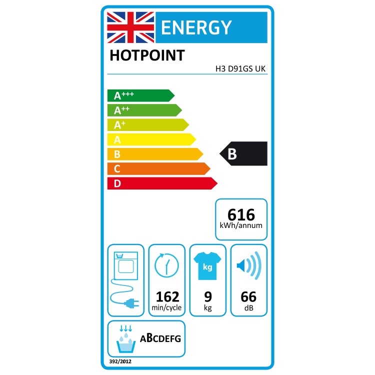 Hotpoint 9kg Condenser Tumble Dryer - Graphite