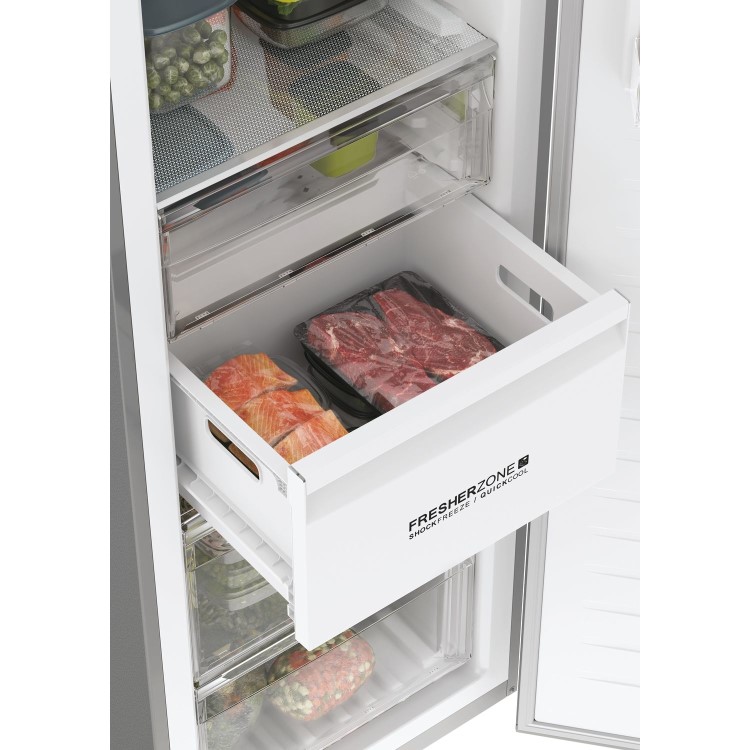 Haier Instaswitch 330 Litre Upright Freestanding Freezer - Silver