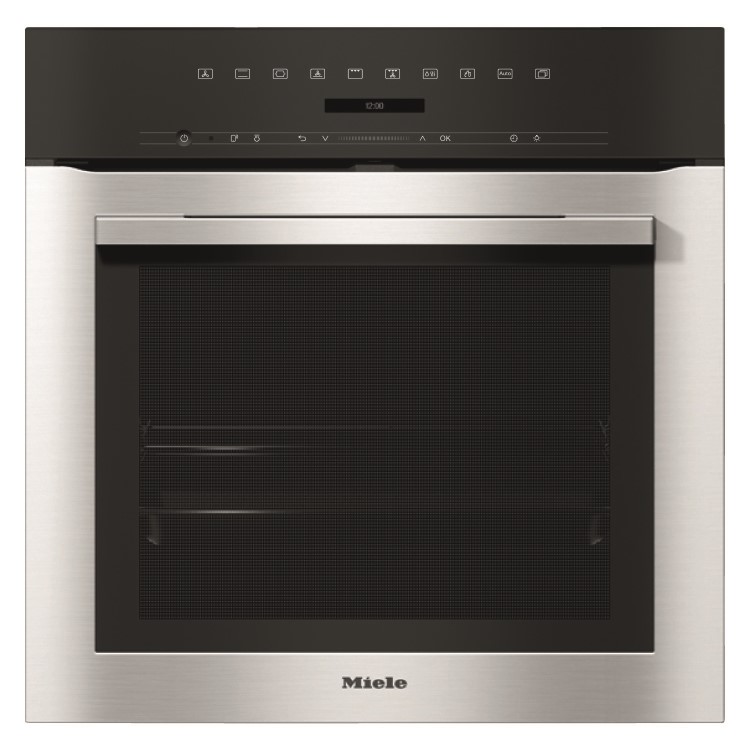 Refurbished Miele H7164BP 60cm Single Built In Electric Oven with Pyrolytic Cleaning Clean Steel