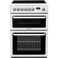 Hotpoint HAE60PS 60cm Double Oven Electric Cooker - Polar White