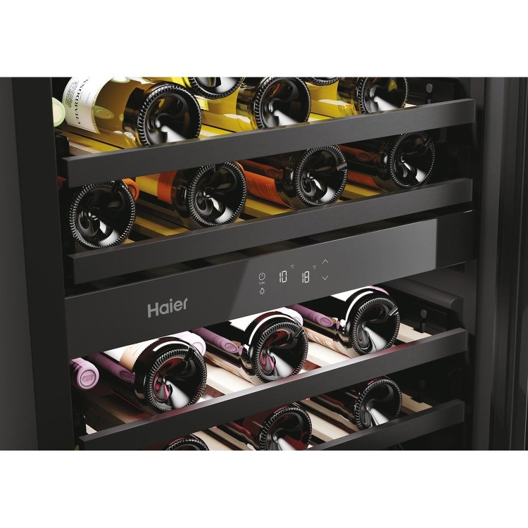 Haier 44 Bottle Dual Zone Wine Cooler - Black