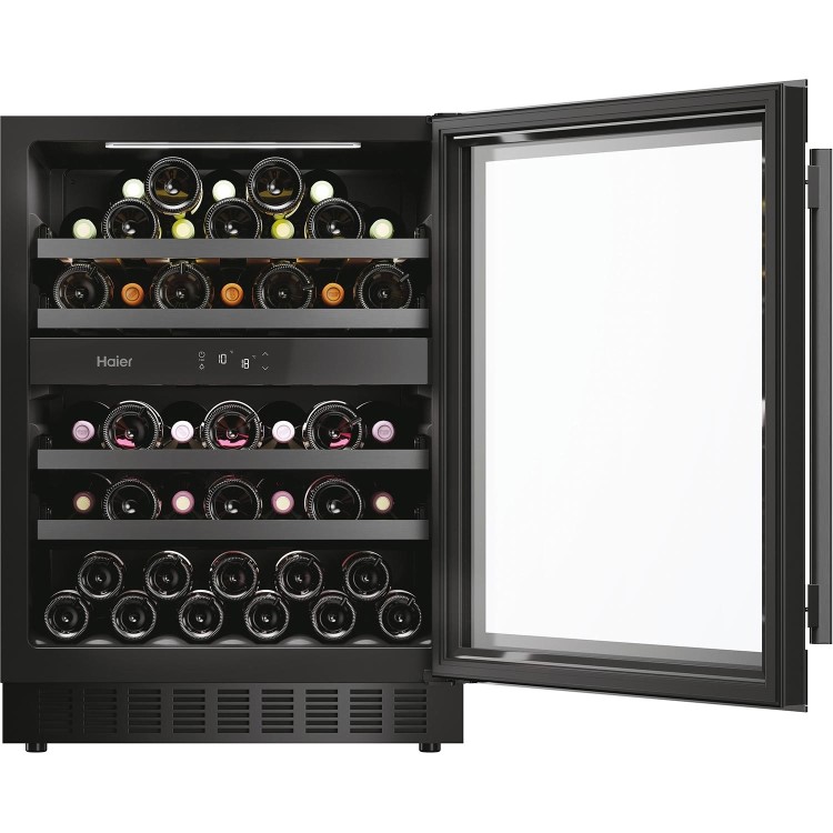 Haier 44 Bottle Dual Zone Wine Cooler - Black