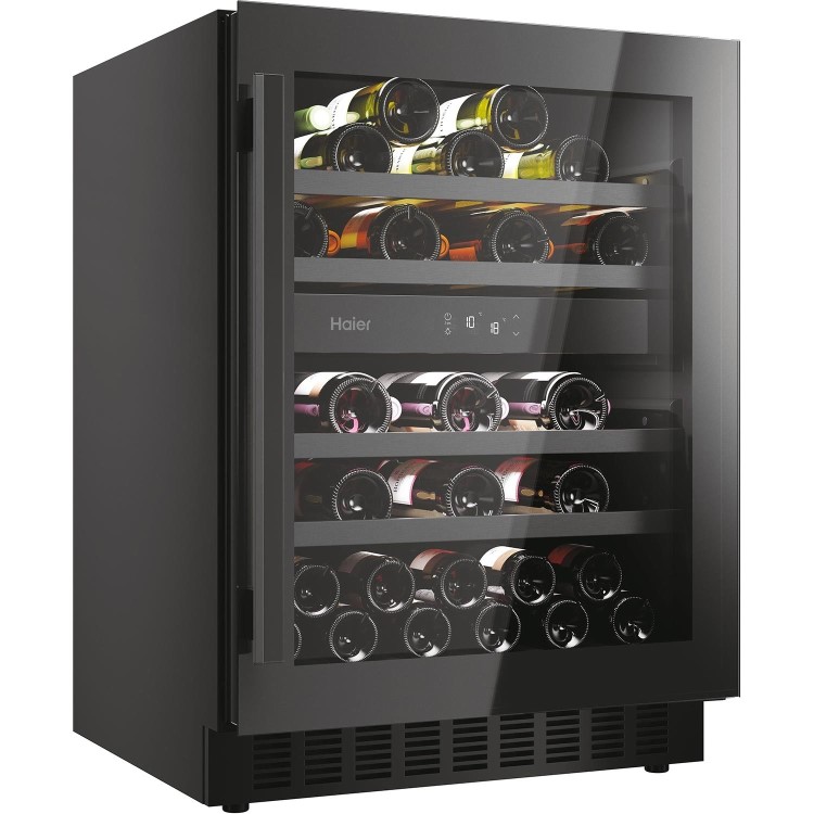 Haier 44 Bottle Dual Zone Wine Cooler - Black