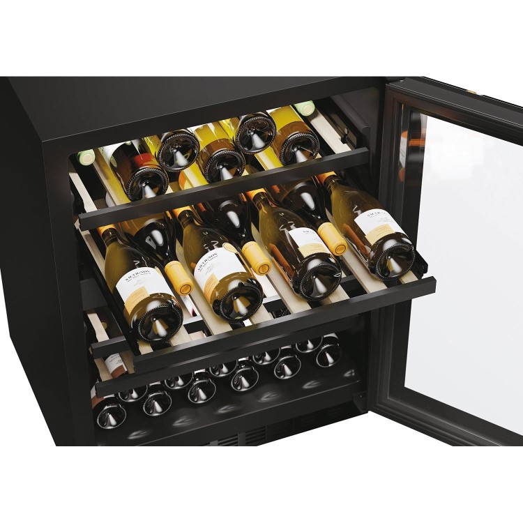 Haier 44 Bottle Dual Zone Wine Cooler - Black