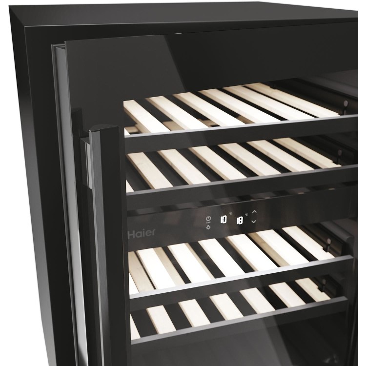 Haier 44 Bottle Dual Zone Wine Cooler - Black