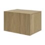 Wide Oak Floating Bedside Table with Storage - Hazel