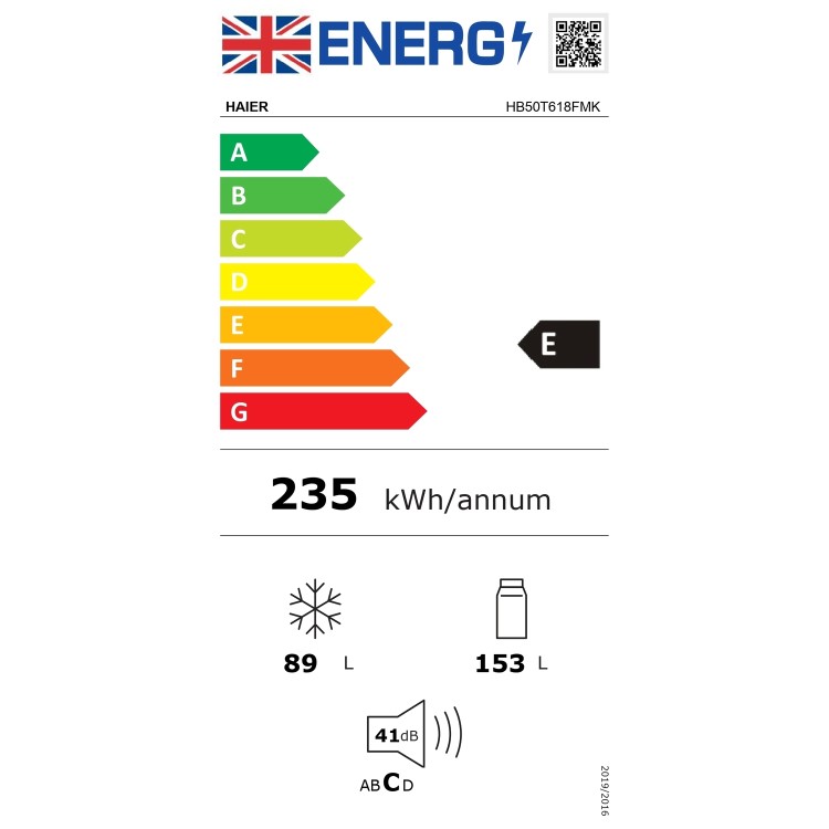 Haier 242 Litre 50/50 Integrated Fridge Freezer