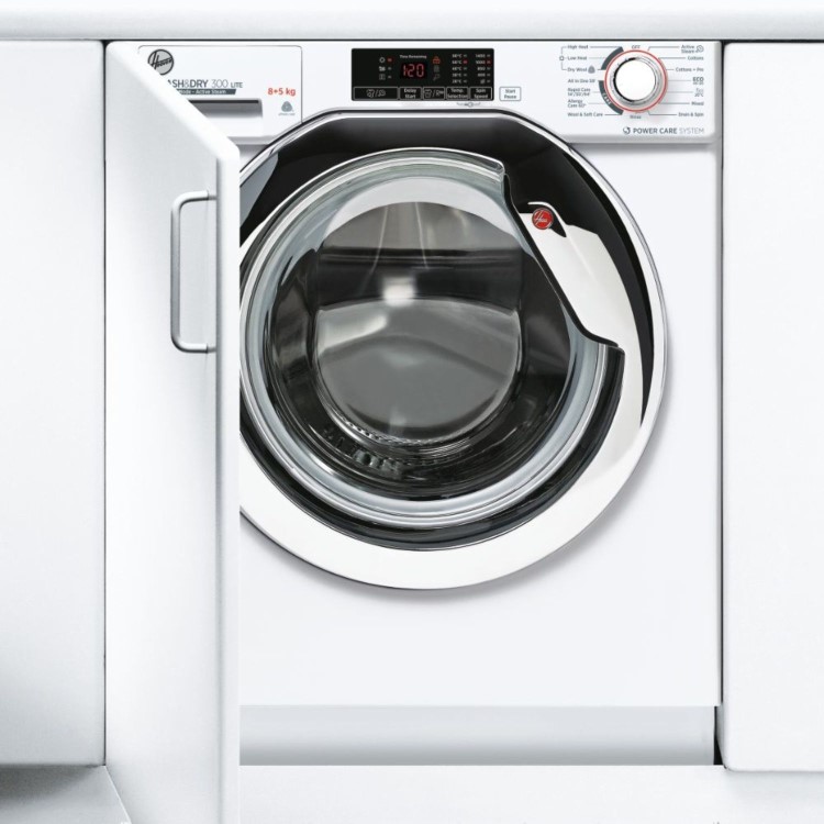 Refurbished Hoover H-Wash 300 Lite HBDS485D1ACE-80 Integrated 8/5KG 1400 Spin Washer Dryer White