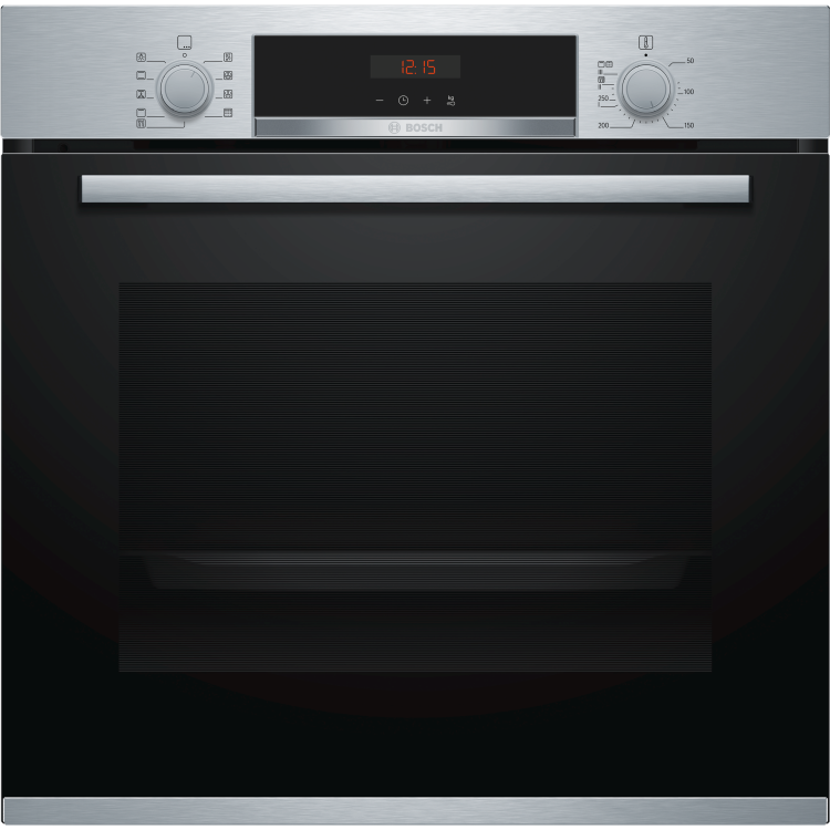 Refurbished Bosch Serie 4 HBS573BS0B Pyrolytic 60cm Single Built In Electric Oven Stainless Steel