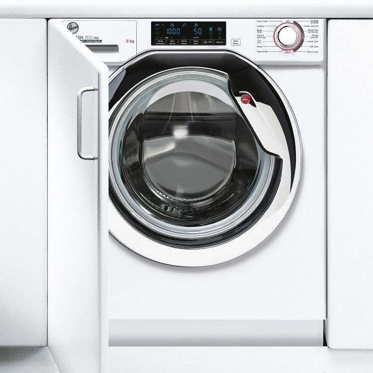 Hoover H-Wash 300 PRO 9kg 1600rpm Integrated Washing Machine White Chrome Door