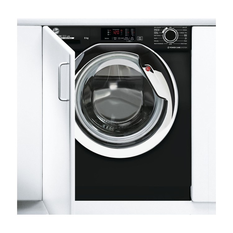 Refurbished Hoover WASH 300 HBWS49D3ACBE-80 Integrated 9KG 1400 Spin Washing Machine Black