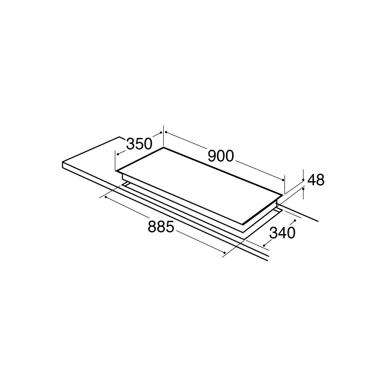 CDA 90cm 4 Zone Linear Ceramic Hob